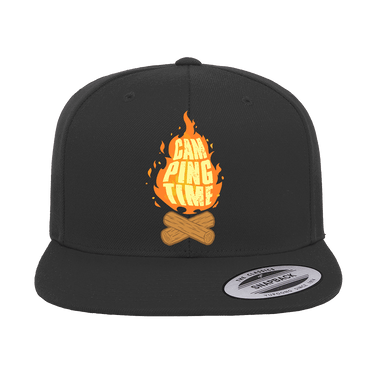 Camp Fire Printed Flat Bill Cap